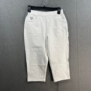 Quacker Factory DreamJeannes Pedal Pusher Pants White, XX-Small